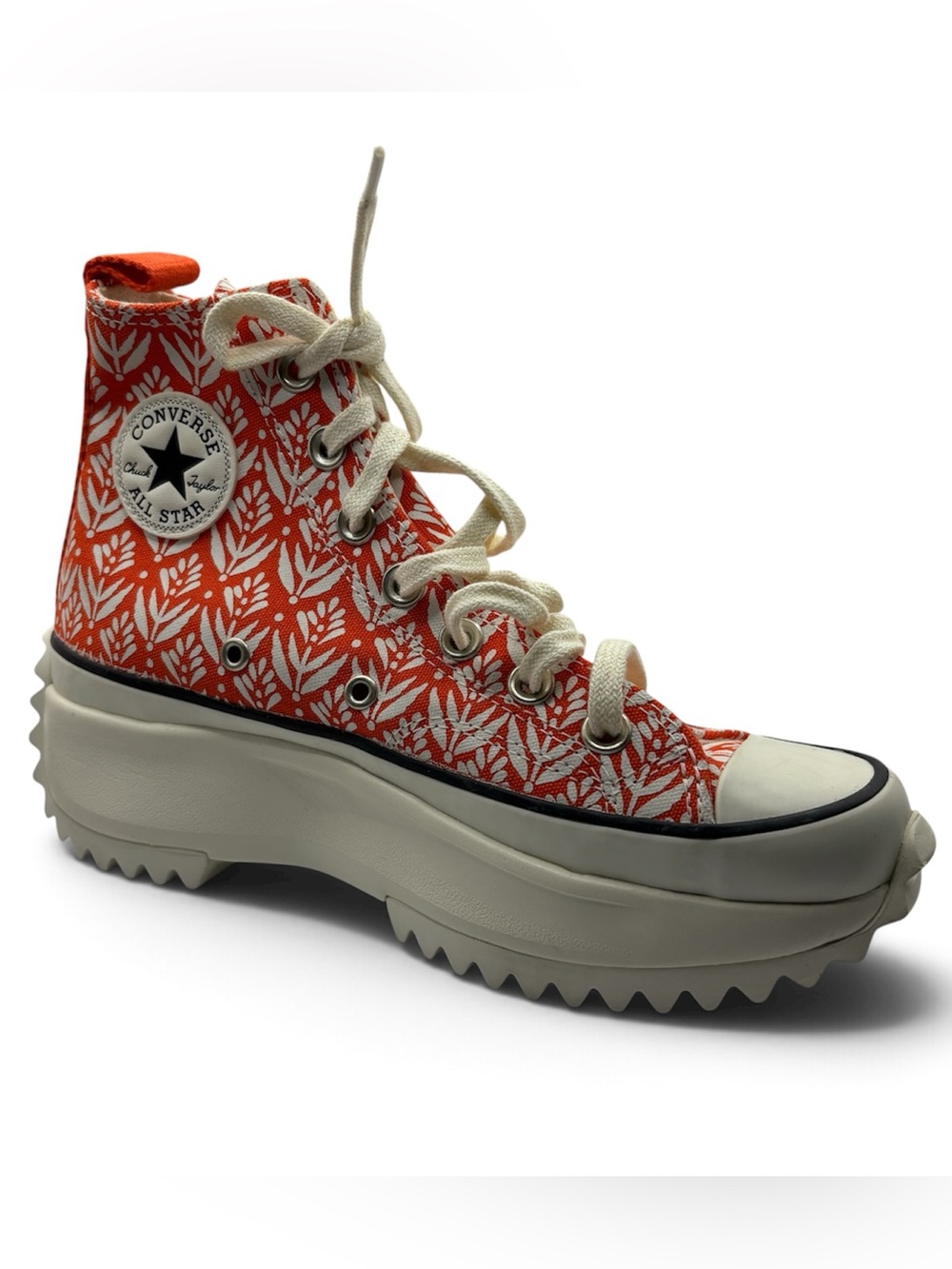 Converse Run Star Hike High Summer Spirit Bright Poppy Platform Sneaker Size 5.5